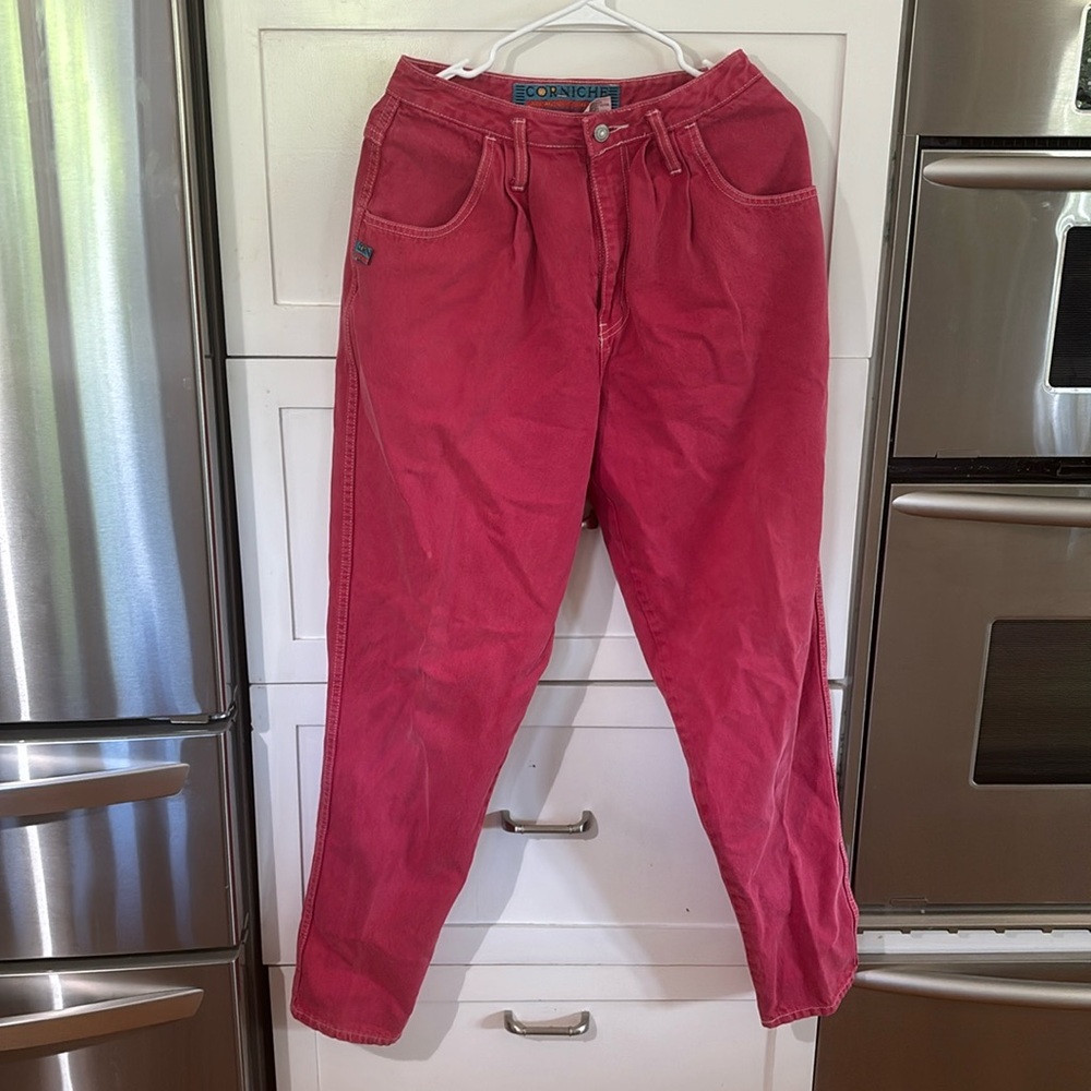 Vintage late 80’s/early 90’s Corniche pink high-waist jeans